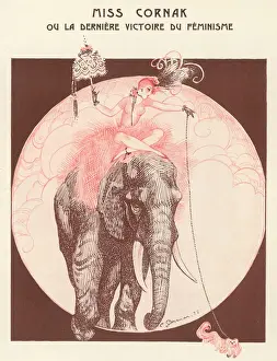 Vintage Circus Image Stampe: Circus Elephant / Trainer