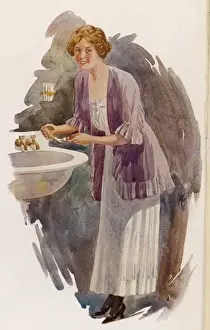 Vintage Toothpaste Advertisement Stampe: About to Clean Teeth