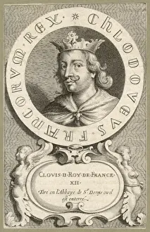 Medieval French Monarchs Stampe: CLOVIS II