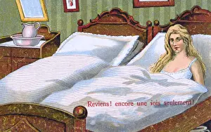 Blonde Woman In Bed Stampe: Come back! Just one more time