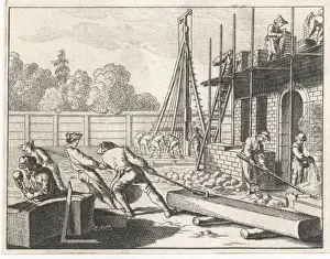 Manual Labor In Construction Stampe: Constructing a House