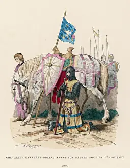 Christian Iconography Prints Stampe: Crusader Praying