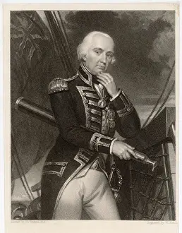 Stampe di Cuthbert Collingwood Earl di St Albans Comandante navale britannico Prese il comando dopo la morte di Lord Horatio Nelson nella Battaglia del Trafalgar nel 1805 Battaglia Di Trafalgar Stampe: Cuthbert Collingwood