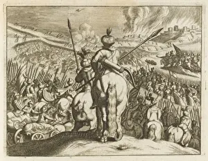 Biblical Battle Scenes Stampe: David Attacks Ammonites