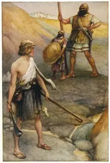 Historical Battle Scenes Stampe: David & Goliath