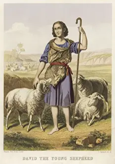Christian Iconography Prints Stampe: David as a Shepherd