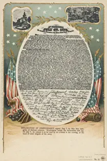 Star Spangled Banner Illustration Stampe: The Declaration of Independence, USA