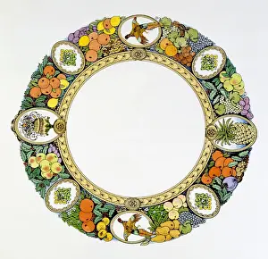 Historical Food Illustrations Stampe: Decorative circular border