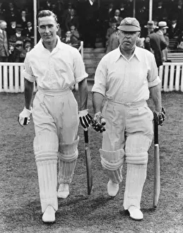 Middlesex Stampe: Dennis Compton e Patsy Hendren a The Oval, Londra