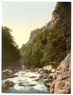 Photochrom Prints From Germany Stampe: Devils Bridge, Bodethal, Germany