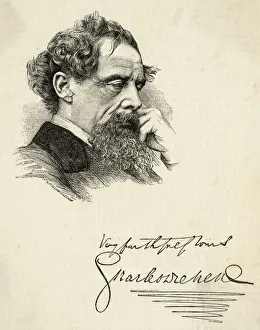 Victorian Author Image Stampe: Dickens Brooding