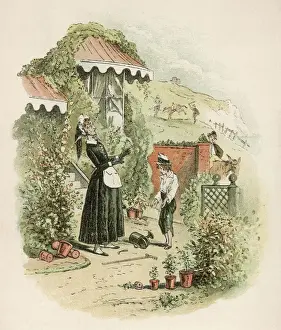 Stampe di Arriva David alla casa della sua zia Betty Trotwood Charles Dickens Stampe: Charles Dickens David Copperfield