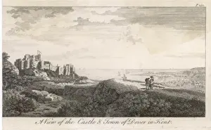 English Landscape Stampe: Dover Castle & Town