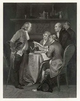 US Founding Fathers Stampe: Drafting the American Declaration of Independence