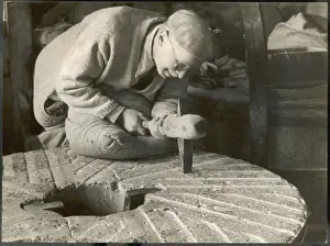 Old Water Mill Stampe: Dressing a Millstone