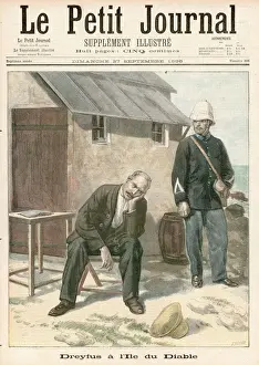 Stampe di Alfredo Dreifuss ufficiale dell'esercito francese e vittima di ingiustizia come prigioniero su Devil's Island Immagini Correlate Stampe: Dreyfus sull'isola dei diavoli