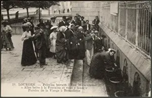 Virgin Mary Apparition Stampe: Drinking the Water