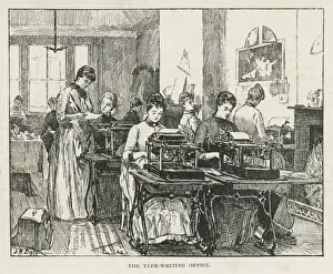 Victorian Era Communications Stampe: An early typing pool