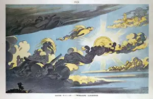 Puck Magazine Illustrations Online Stampe: Easter forecast - increasing cloudiness