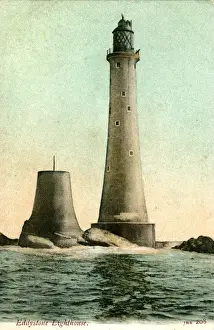 Cornwall Historical Landmarks Stampe: Eddystone Lighthouse, Rame, Cornwall