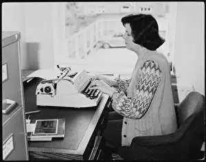 Vintage Office Equipment Stampe: Efficient Typist
