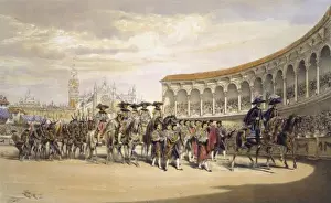 Bull Fighting In Spain Stampe: Entry of the toreros in procession