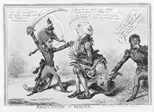 Napoleon Cartoon Stampe: Evacuation of Malta