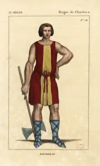 Copperplate Engraved Illustrations Stampe: Executioner, 9th century