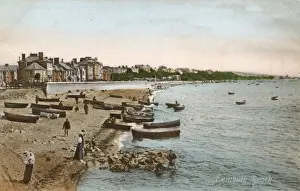 Stampe di Spiaggia di Exmouth, East Devon. Data: 1905 Exmouth Stampe: Spiaggia di Exmouth, Devon.