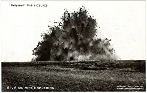 Una mina che esplode sul Fronte Occidentale, WW1.