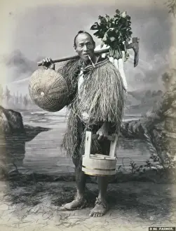 Japanese Countryside Landscape Stampe: Farmer