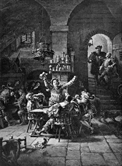 Faust Legend Stampe: Faust in Auerbachs Wine Cellar