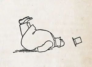 William Heath Robinson Illustration Stampe: He fell through to the path