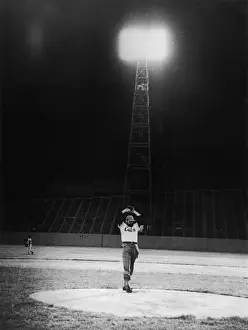 Stadi Di Baseball Stampe: Fidel Castro è un giocatore di baseball.