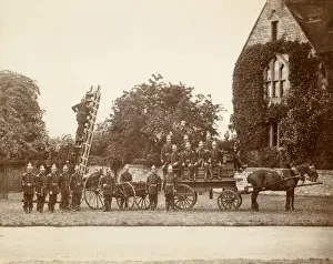 Horse Drawn Fire Engine Stampe: Fire Brigade & Engine