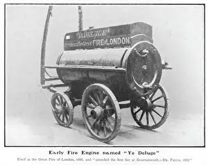 Historic Firefighting Equipment Stampe: Fire Engine of 1666