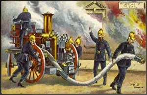 Horse Drawn Fire Engine Stampe: Fire Engine Arrives