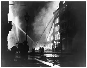 Il Blitz Di Londra Stampe: Fognari con un pompier en 1940