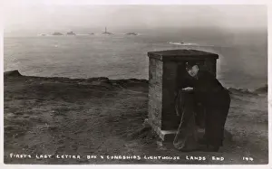 Longships Lighthouse Cornwall Stampe: First and last postbox, Lands End, Cornwall