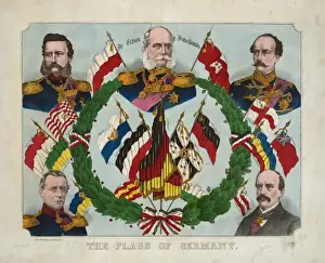 German Flags Stampe: The flags of Germany