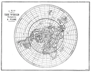 Carta del pianeta piatta che mostra il mondo come un piano