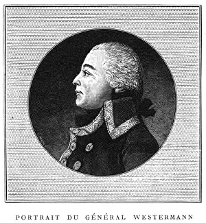 Stampe di FRANCOIS-JOSEPH WESTERMANN soldato senza scrupoli e ladro, che agì senza pietà per sopprimere la resistenza della Vandea, ma fu guillotinato insieme a Danton. Data: 1751 - 1794 Vandea Stampe: François Westermann