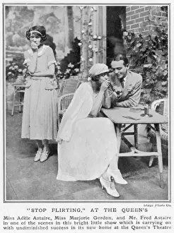 Stampe di Fred e Adele Astaire con Marjorie Gordon nel spettacolo di successo 'Stop Flirtando', che si aprì al teatro Shaftesbury a Londra nel 1923 e fu trasferito alla Queen's Theatre pochi mesi dopo Teatro Stampe: Freddie e Adele Astaire nel film 'Stop flirtando'