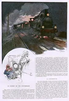 Vintage Rail Transport Stampe: French Train & Driver