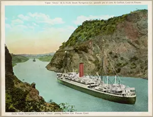 Stampe di La SS Oroya della compagnia di navigazione a vapore del Pacifico attraversa la fenditura Gaillard Immagini Correlate Stampe: Taglio Gaillard