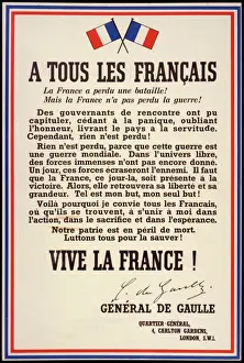 World War 2 History Stampe: De Gaulle Declaration 2