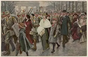 German Patriotism Stampe: Germans Go to War