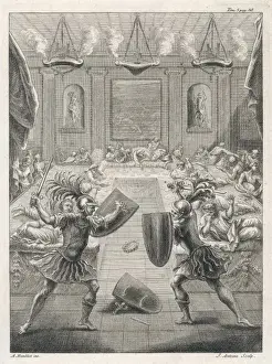 Ancient Roman Entertainment Stampe: Gladiators after Dinner