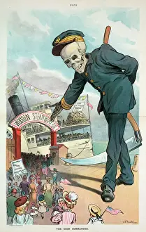 Puck Magazine Illustrations Stampe: The grim commander