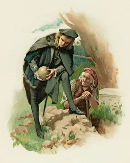 Elizabethan Era Artwork Stampe: Hamlet at the Grave